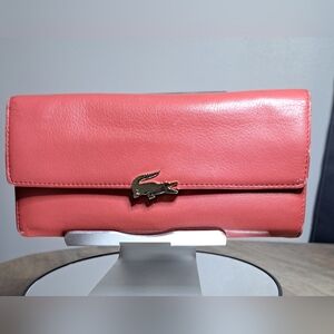 Lacoste Coral Leather Long Snap Wallet
